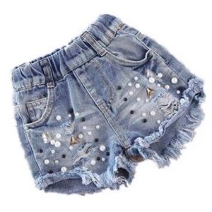 Lola and the Boys Rockstar Studded Denim Shorts